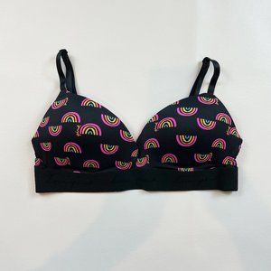 NWOT Victoria's Secret PINK Bra 34B Wear Everywhere Wireless Push Up Rainbow